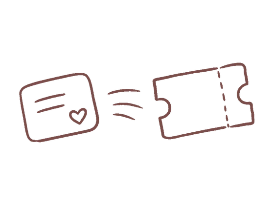 やりたいことのカードと体験のチケットが引き合う様子